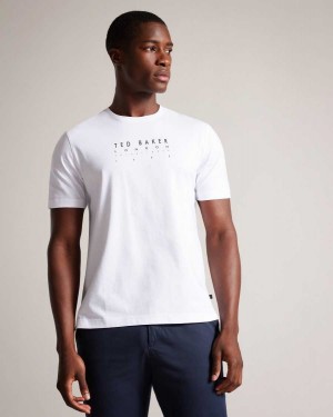 Ted Baker Alisbur Short Sleeve Branded T-Shirt White | 04892-DXJY