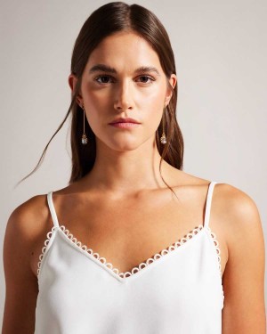 Ted Baker Andreno Strappy Cami With Looped Trims White | 05732-MYKS