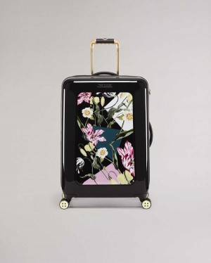 Ted Baker Anvilo Spliced Floral Medium Trolley Case Black | 08142-ZBFM