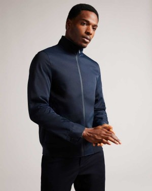 Ted Baker Arzona Nylon Bomber Jacket Navy | 93206-RZDP