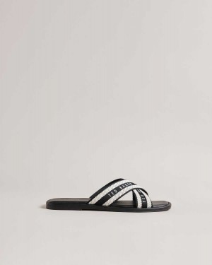 Ted Baker Ashika Webbing Strap Sandals Black | 97326-JRZL