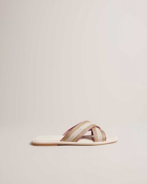 Ted Baker Ashika Webbing Strap Sandals Ivory | 30184-PQUY