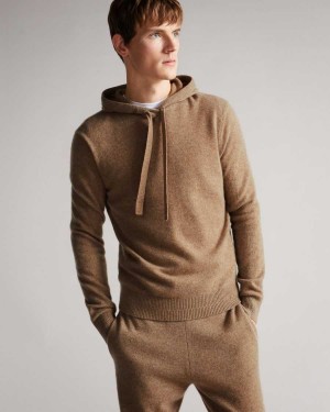 Ted Baker Bannks Cashmere Hoodie Brown | 72036-UVMI