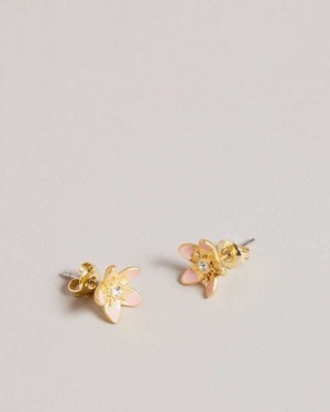 Ted Baker Beaauu Blossom Stud Earrings Pale Pink | 43892-NGAX