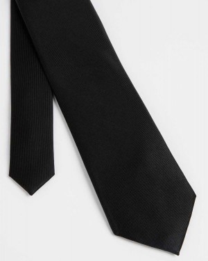 Ted Baker Blula Twill Silk Tie Black | 53901-BAVT