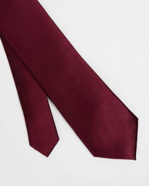 Ted Baker Blula Twill Silk Tie Dark Red | 86325-BWVH