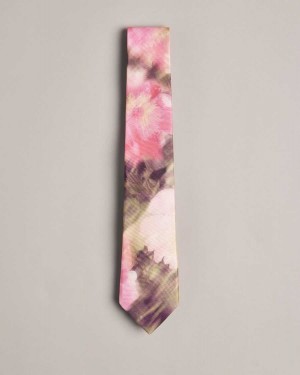 Ted Baker Blurtie Silk Blurred Floral Print Tie Pink | 62174-BNOX