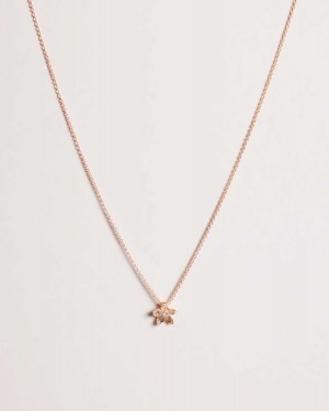 Ted Baker Braddie Blossom Pendant Necklace Rose Gold Colour | 40321-MCGB