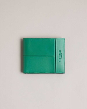 Ted Baker Breaker Leather Bifold Wallet Green | 53024-WYMR