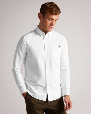 Ted Baker Caplet Long Sleeve Oxford Shirt White | 10435-VNXE