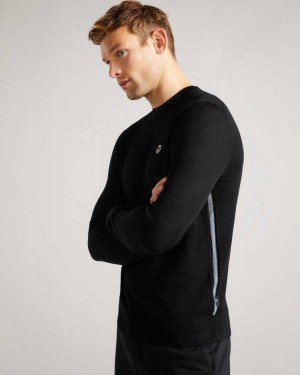 Ted Baker Cardiff Merino Wool Crew Neck Jumper Black | 09432-DAFH