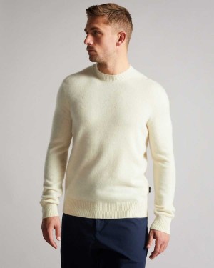 Ted Baker Chaplin Cashmere Crew Neck Jumper Ecru | 96847-GKFU