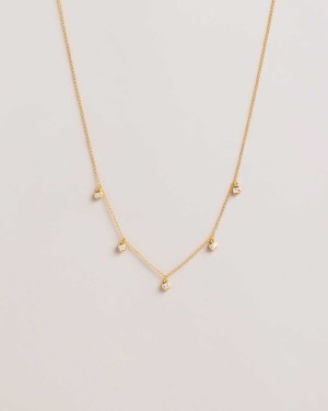 Ted Baker Clemmee Crystal Droplet Necklace Gold Colour | 20714-CDJI