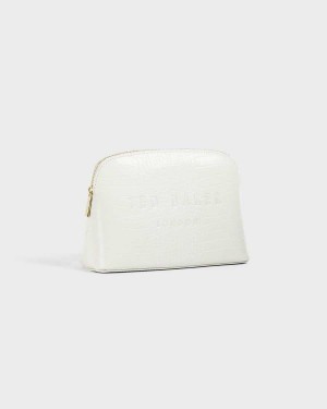 Ted Baker Crocala Croc Detail Debossed Makeup Bag Nude | 90786-MDKW