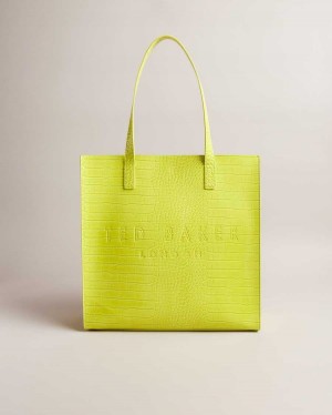 Ted Baker Croccon Croc Detail Large Icon Bag Lime | 53421-IXGB