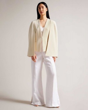 Ted Baker Dannio Structured Cape With Waistcoat White | 96421-RGKA