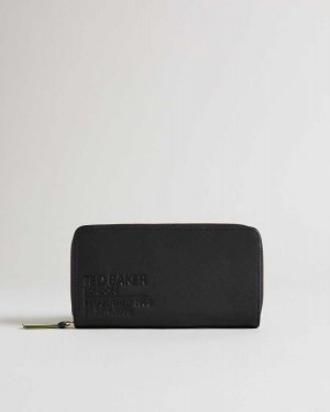 Ted Baker Darciea Branded Webbing Zip Purse Black | 13568-VXNW