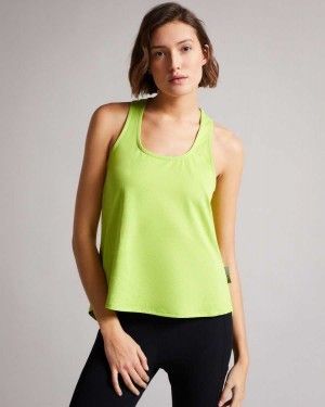 Ted Baker Deilli Scoop Neck Racerback Top Bright Green | 16782-TAFD