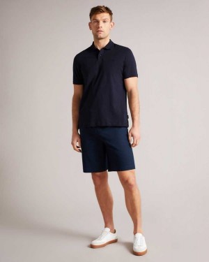 Ted Baker Delvin Short Sleeve Polo Shirt Navy | 63510-TROC