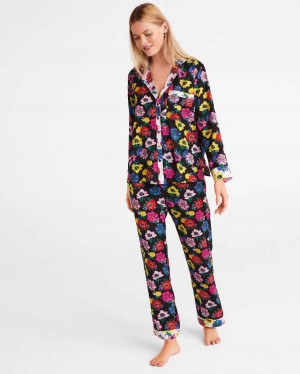 Ted Baker Dittsi Floral Button Through Set Black | 68521-YIPF