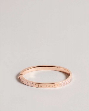 Ted Baker Eellie Enamel Heart Bangle Pale Pink | 10584-QFHW