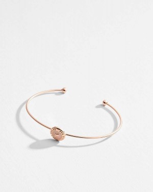 Ted Baker Elvas Enamel Button Bangle Baby Pink | 31657-GPST