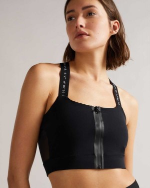 Ted Baker Fiores Activewear Sleeveless Top Black | 26814-YQTU