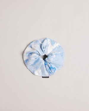 Ted Baker Florset New Romantic Printed Scrunchie Medium Blue | 54967-USLZ