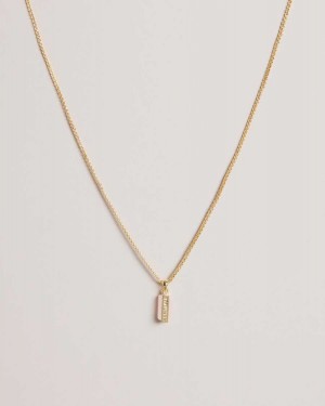 Ted Baker Gianni Gem Bar Pendant Necklace Pale Pink | 79863-THOA