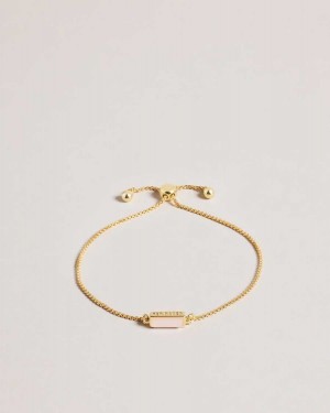 Ted Baker Glorii Gem Drawstring Bracelet Pale Pink | 02894-ZHKE