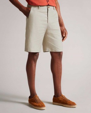 Ted Baker Golan Linen Shorts Ecru | 68417-VMWT