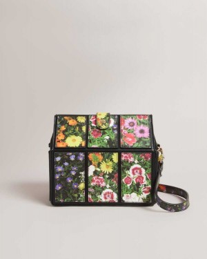 Ted Baker Grnhous Floral Greenhouse Bag Black | 97652-FOBK