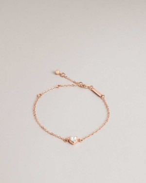 Ted Baker Hansaa Crystal Heart Bracelet Rose Gold Colour | 74856-ZYBO