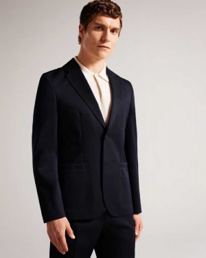 Ted Baker Heddonj Single Breasted Jacket Navy | 70861-XUWY