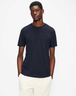 Ted Baker Helpa Short Sleeve T Shirt Navy | 48597-KBOC