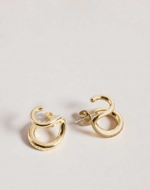 Ted Baker Hennriy Double Hoop Earrings Gold Colour | 29048-ENPO