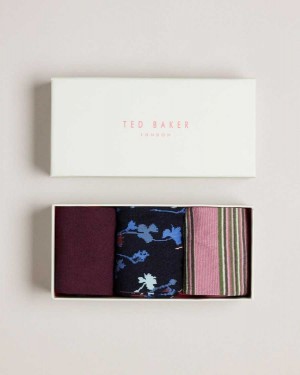 Ted Baker Howkind Three Pack Of Assorted Socks Assorted | 91782-DGBQ