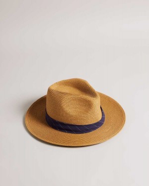 Ted Baker Hurrca Straw Hat Tan | 36578-VWEM