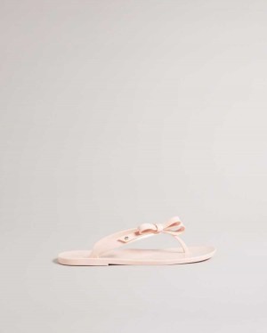 Ted Baker Jassey Bow Flip Flops Dusky Pink | 98753-AVQB