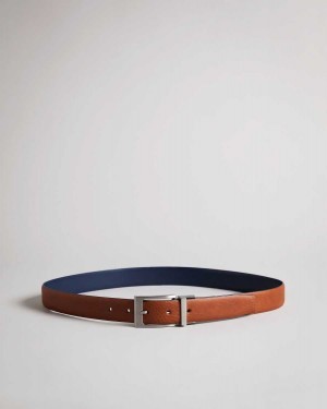 Ted Baker Karmer Reversible Leather Belt Tan | 98714-ZQCR