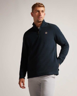 Ted Baker Kilbrn High Neck Sweatshirt Navy | 28514-KCVI