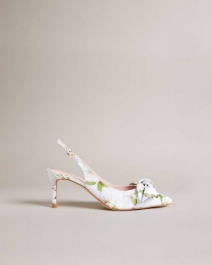 Ted Baker Krili Floral Slingback Court Heels Light Green | 15689-GRJM