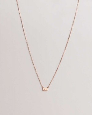 Ted Baker Laressa Love Letter Pendant Necklace Pale Pink | 08261-GAKM