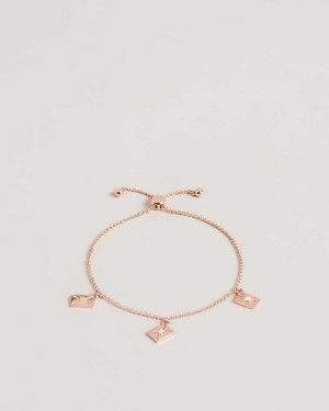 Ted Baker Larsela Love Letter Charm Bracelet Pale Pink | 25093-AMSQ