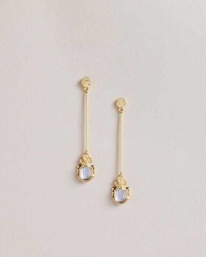 Ted Baker Lenniee Love Bug Crystal Drop Earrings Gold Colour | 10584-PMWH