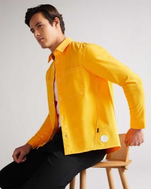 Ted Baker Leytun Twill Shacket Yellow | 17952-OSTP