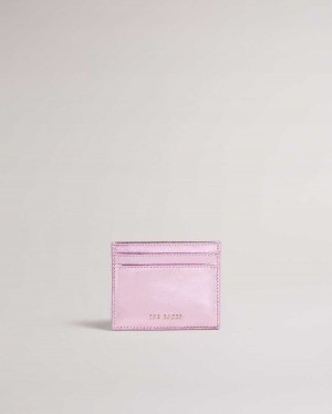 Ted Baker Liibbaa Metallic Cardholder Pink | 78136-WUNT