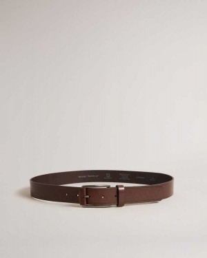 Ted Baker Linded Embossed Leather Belt Brown-Chocolate | 28106-FHWL