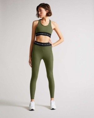 Ted Baker Llaneyy Breathable Branded Leggings Dark Green | 34108-CAPI