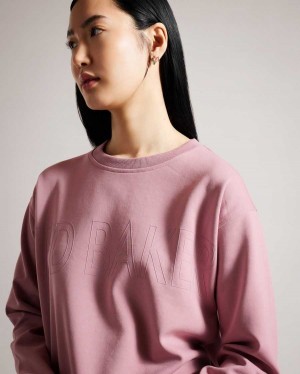 Ted Baker Lorito Logo Sweatshirt Dusky Pink | 98342-AKDC